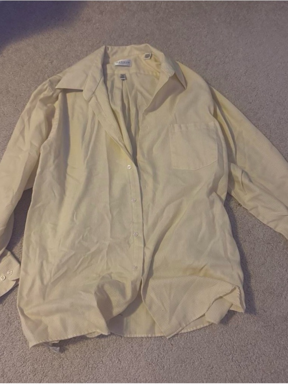 Men's Yellow Stripe Button-Down Shirt